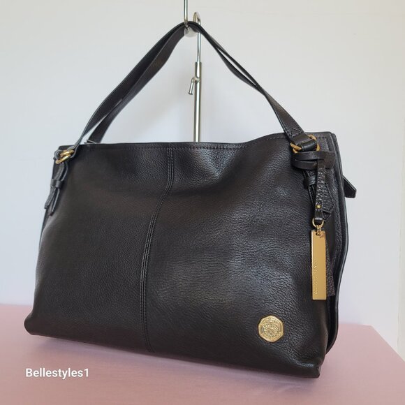 VINCE CAMUTO Aniko Satchel With Dual Handles- Black. PRE-OWNED. LIGHTLY USED.⭐ - Picture 4 of 16